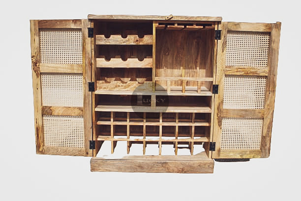 Rattan and Mango Wood Bar.