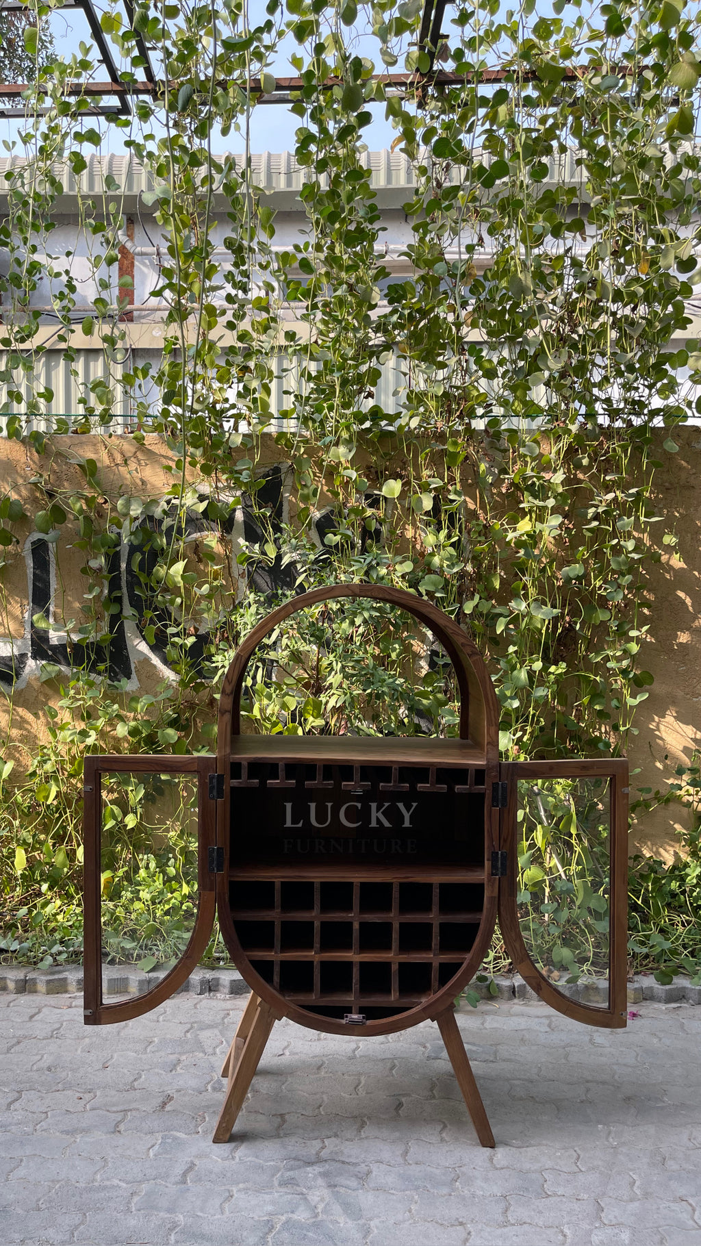 Teak wood mid century bar