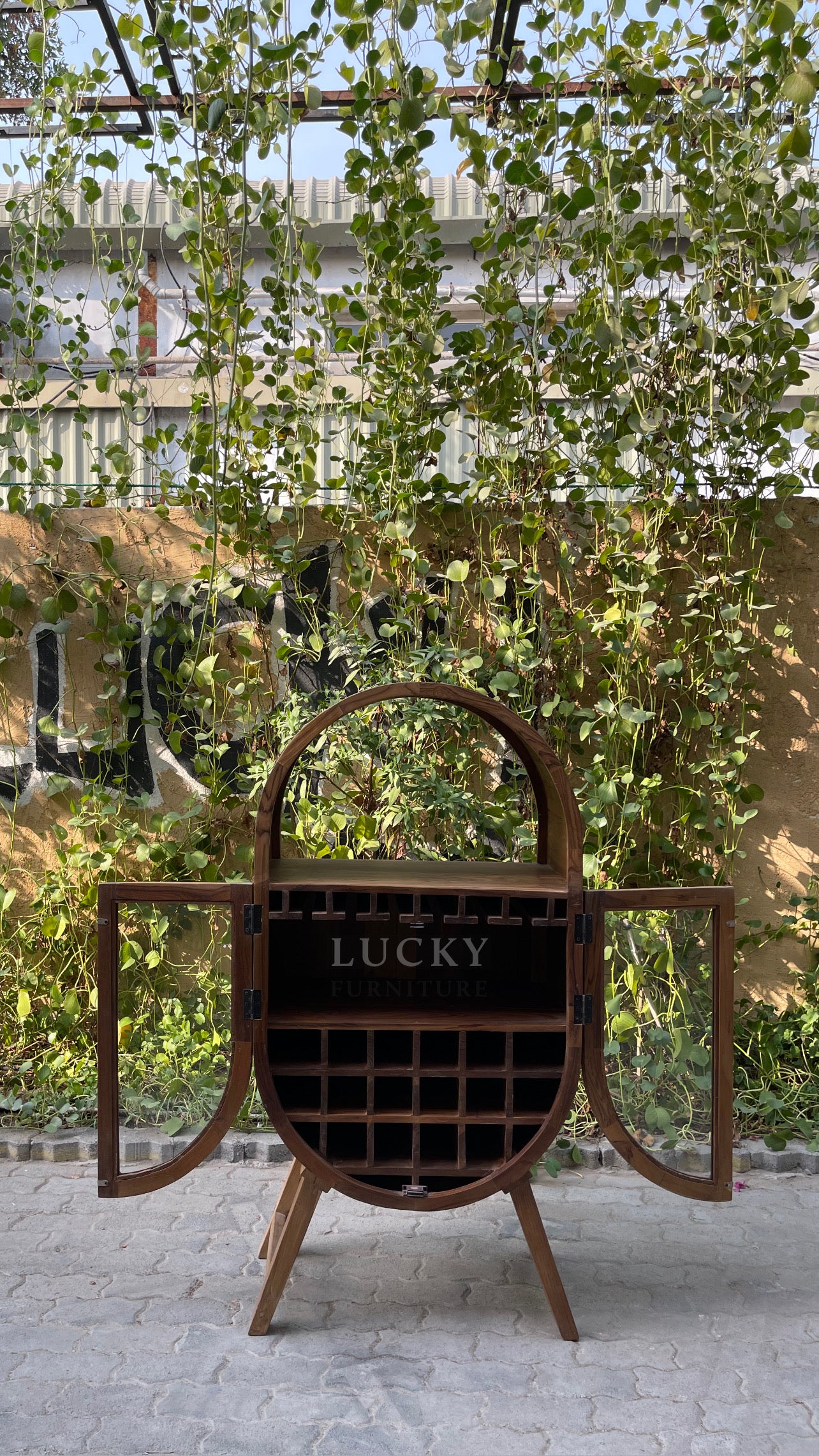 Teak wood mid century bar