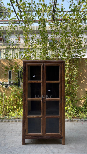 Teak wood glass cabinet