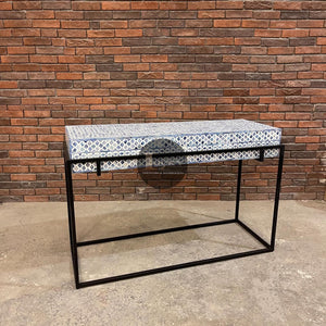 Bone inlay mosaic console