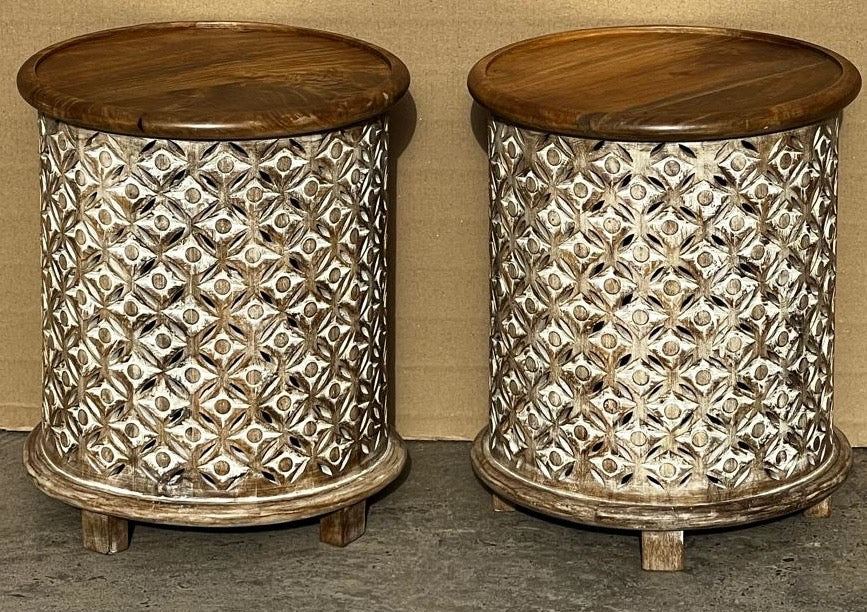Rosette carved sidetable