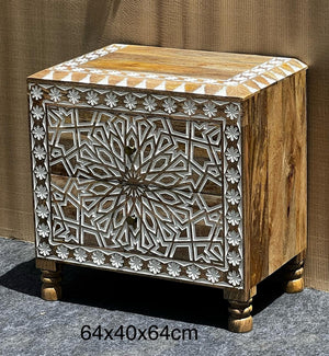 White inlay bedsides