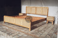 Rattan Webbing and Mango Wood Bed (2 Section).