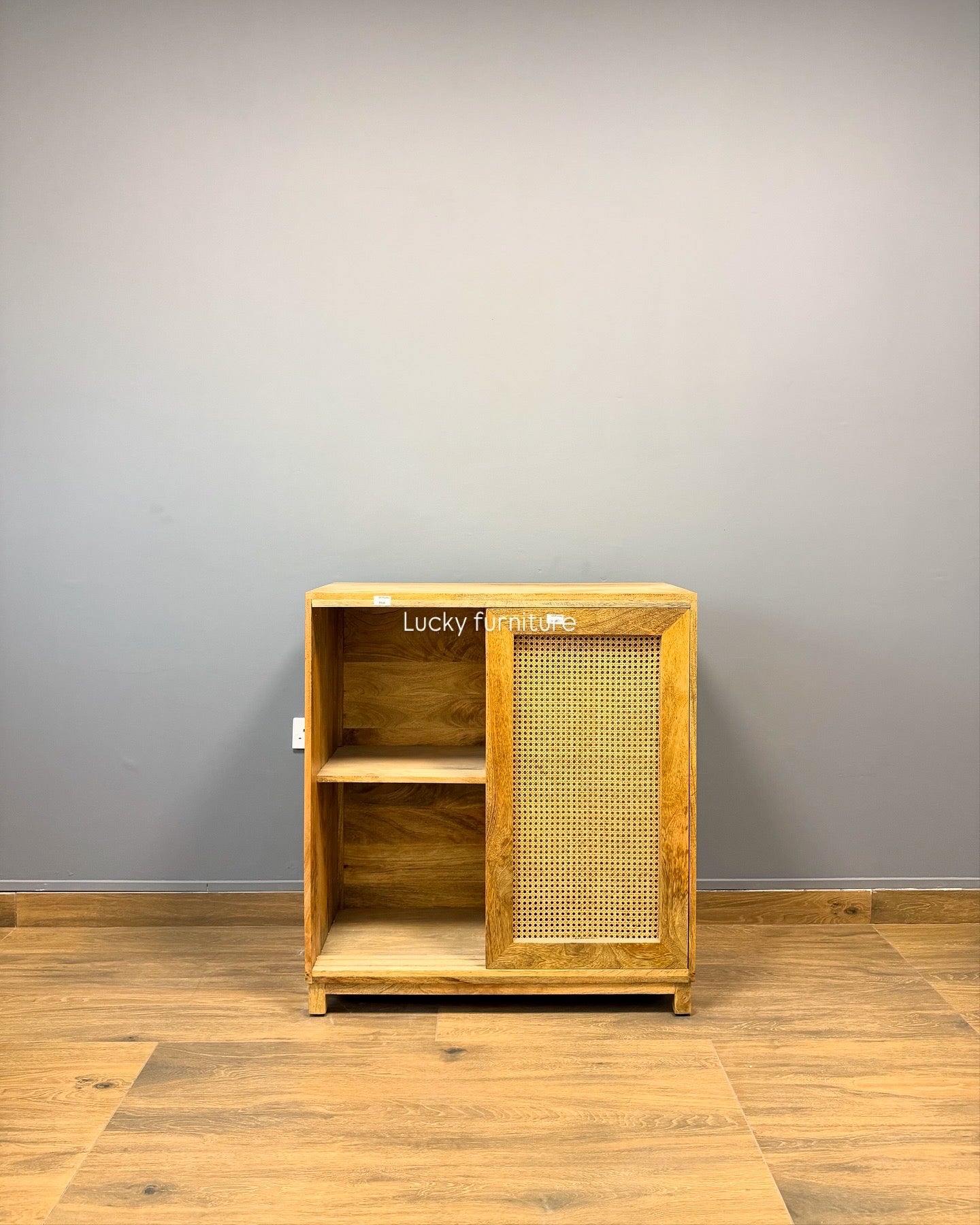 Sliding door rattan sideboard