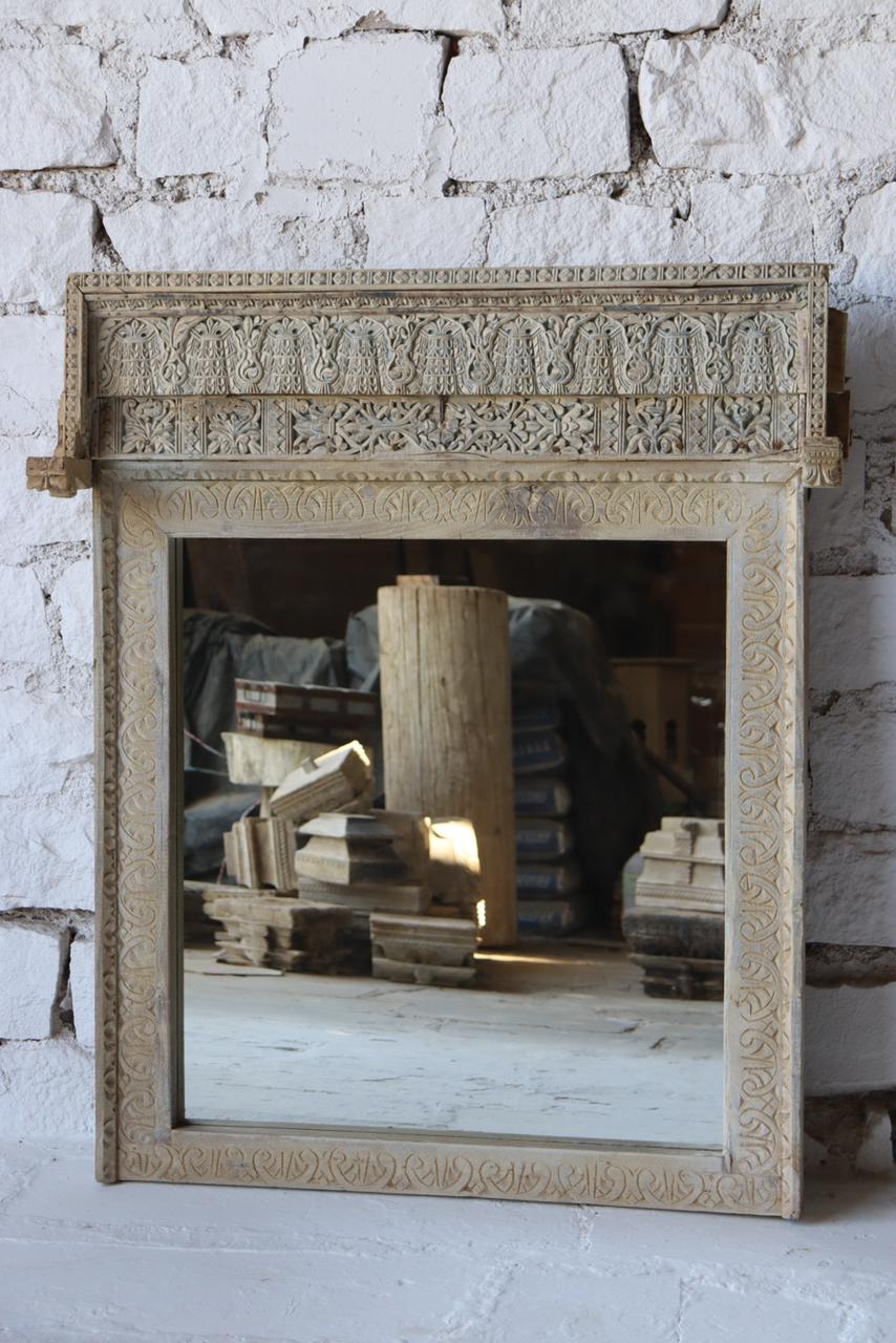 Jharokha Hand-Carved Mirror
