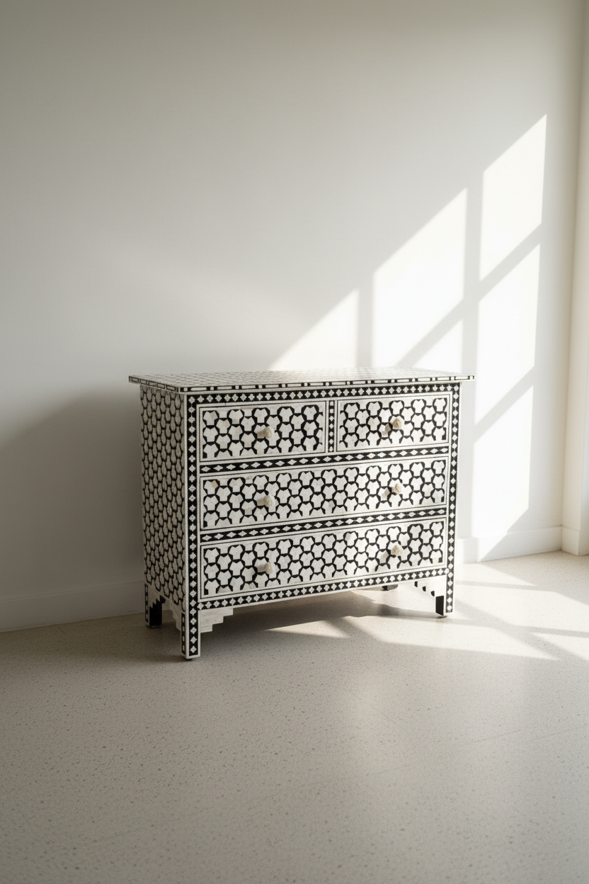 Marrakech Lattice Bone inlay 3 drawer