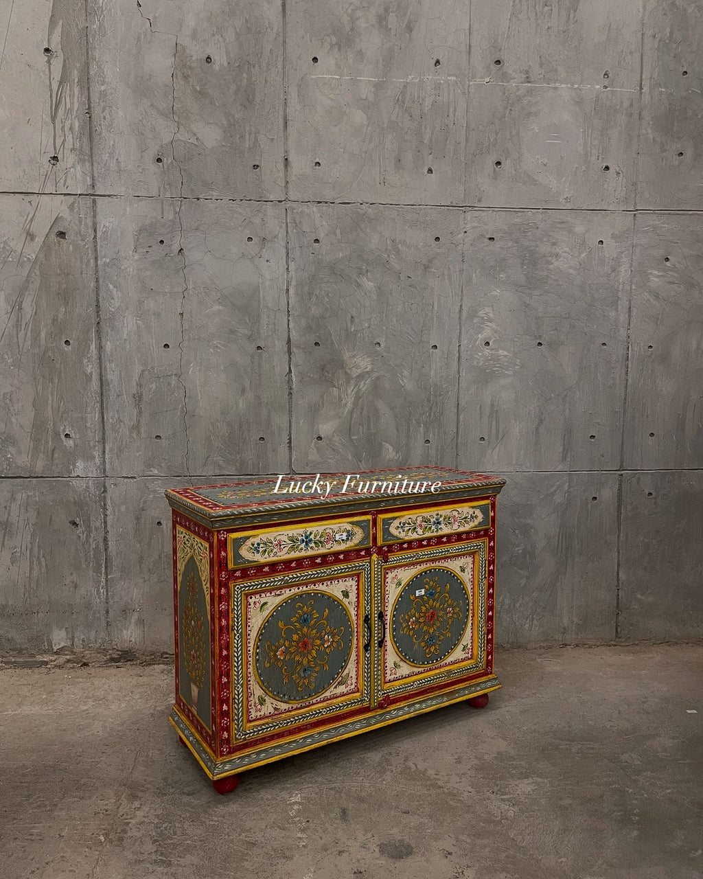 Hand painted 2 draw sideboard