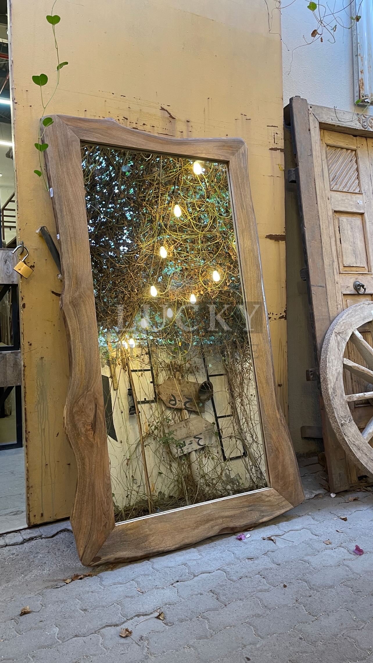Live edge mango wood mirror