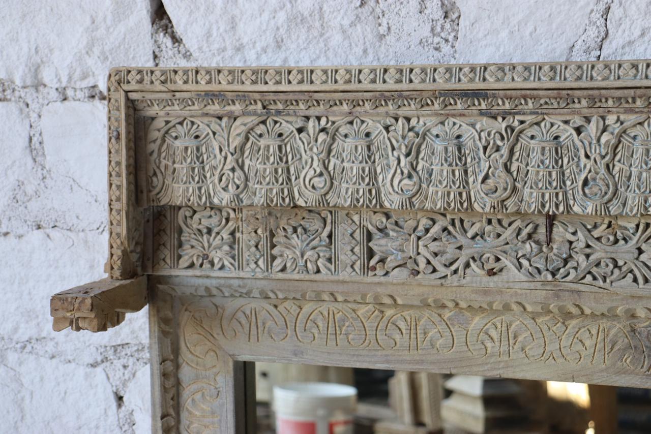 Jharokha Hand-Carved Mirror
