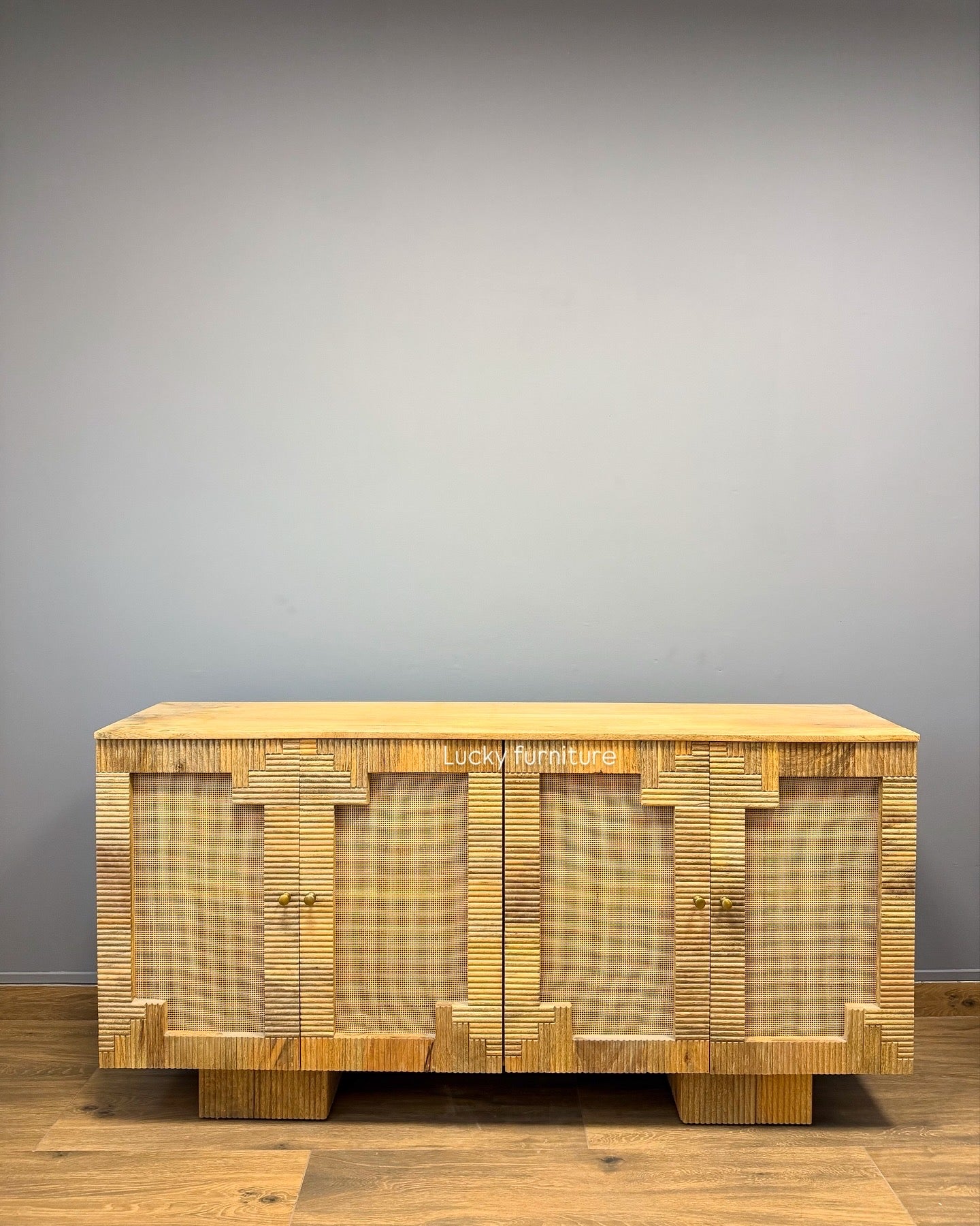 4 door rattan sideboard