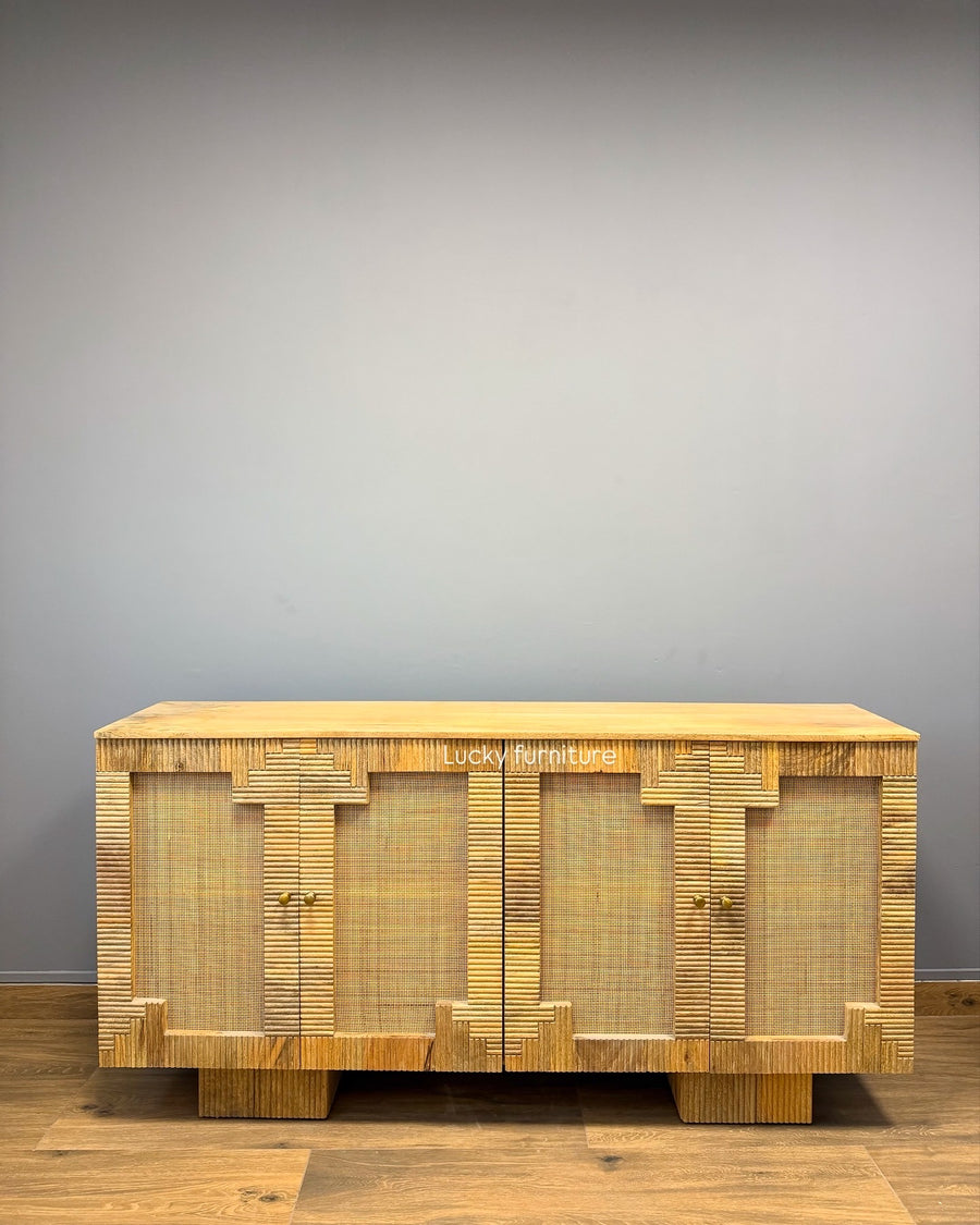 4 door rattan sideboard