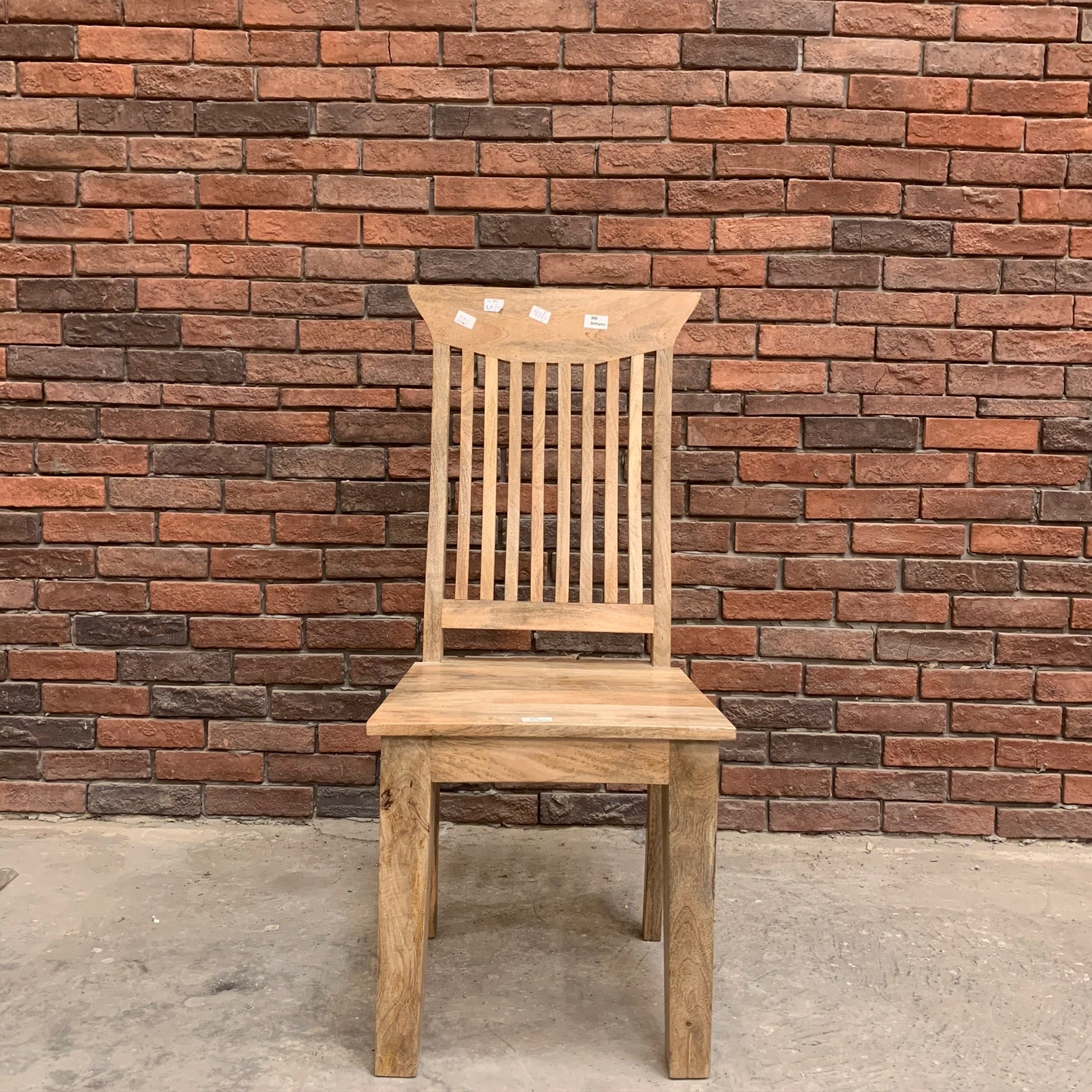 Slated Mango wood chair curved