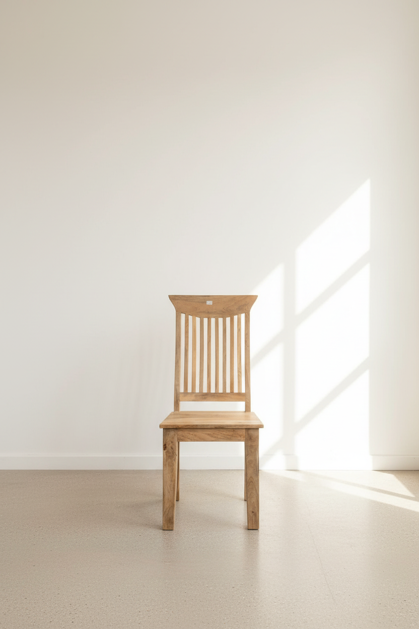Slated Mango wood chair curved