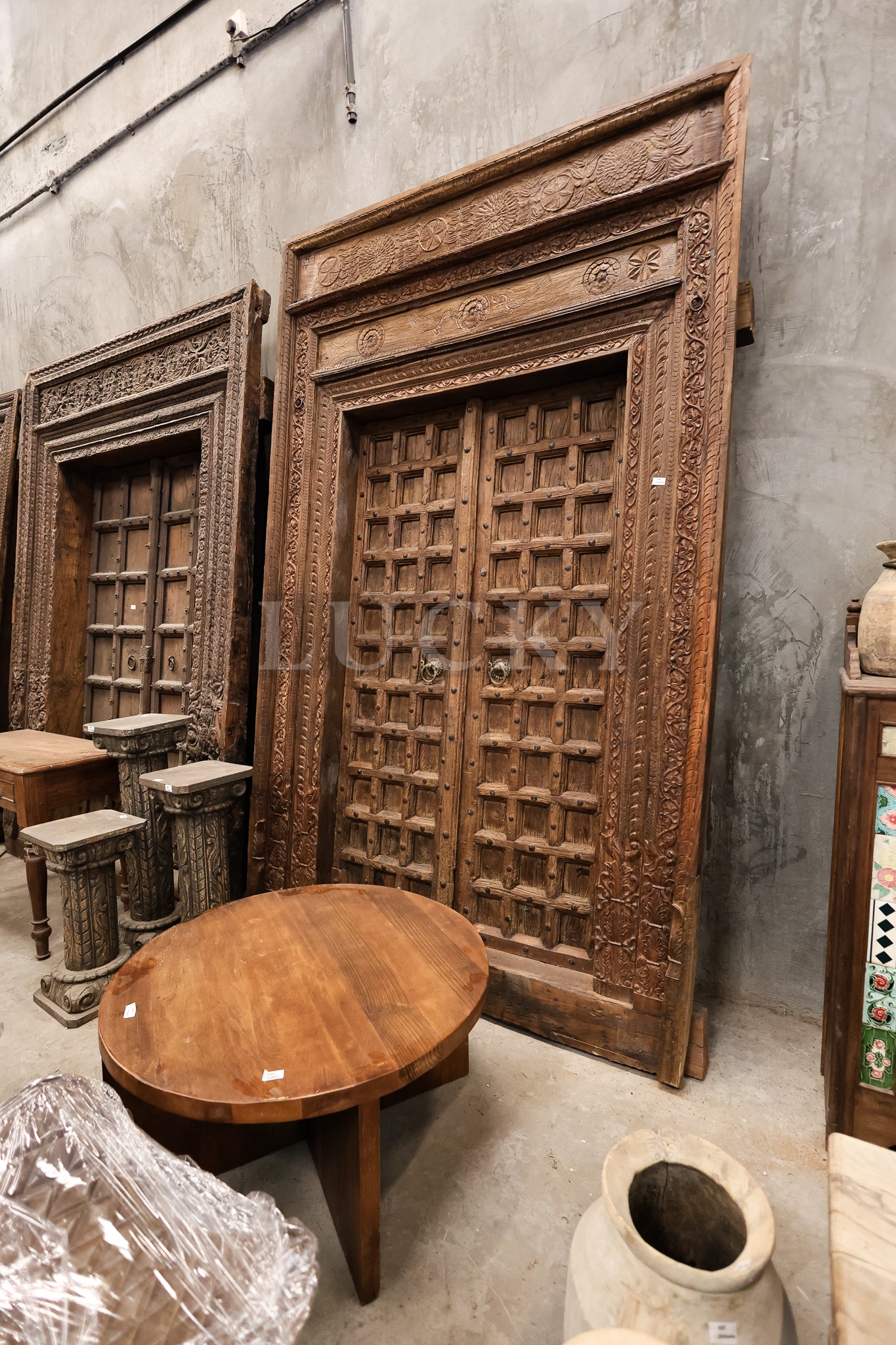 Vintage teak wood door