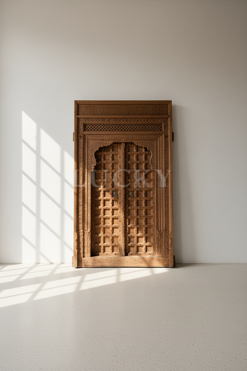 Vintage teak wood door