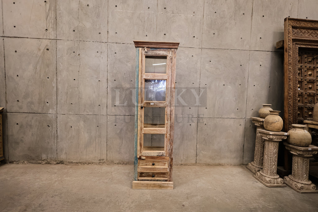 Recycle design 2 draw glass cabinet