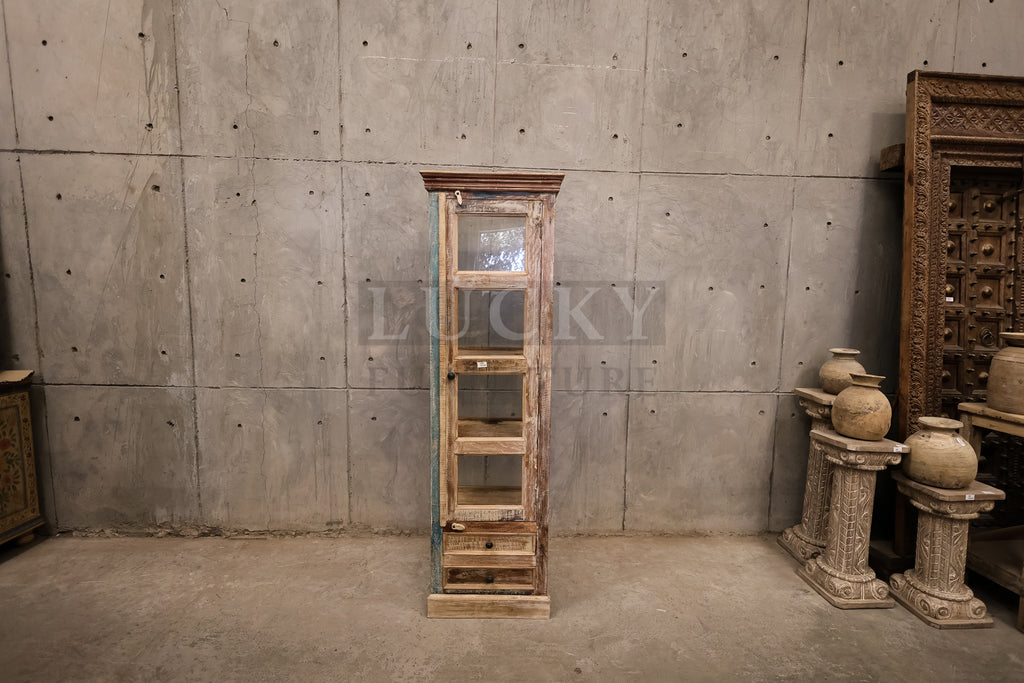 Recycle design 2 draw glass cabinet