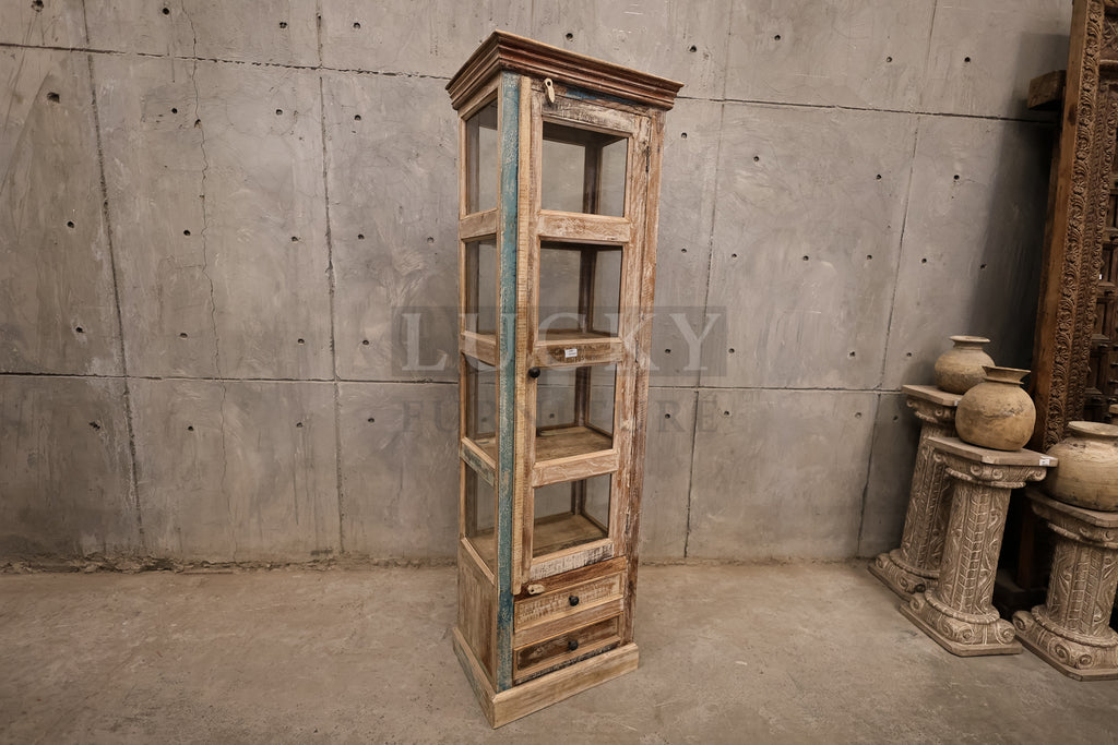 Recycle design 2 draw glass cabinet