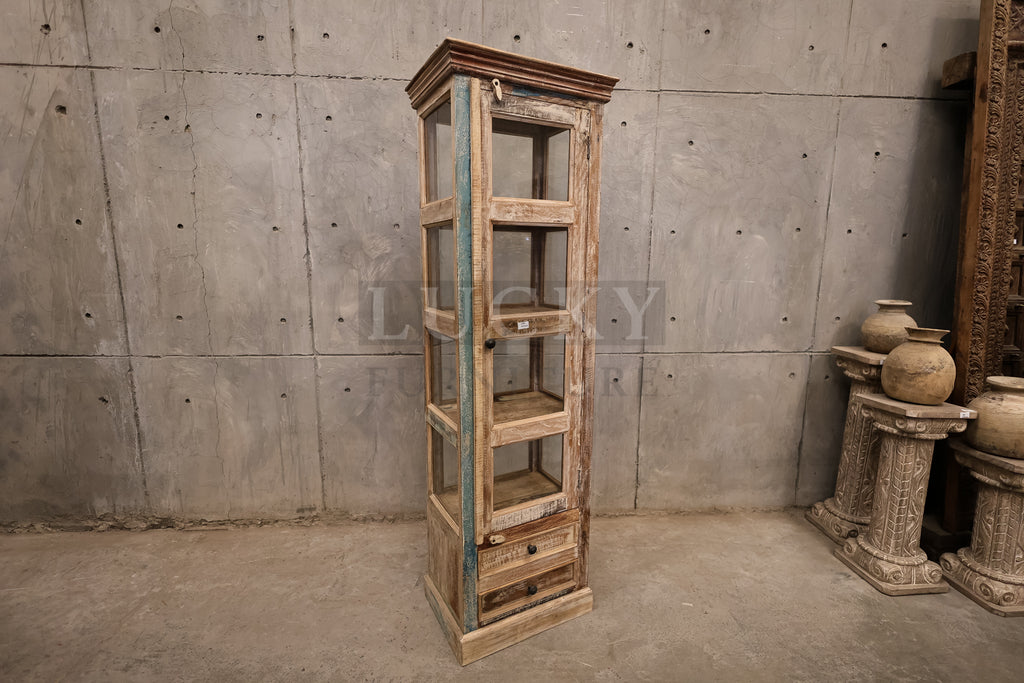 Recycle design 2 draw glass cabinet