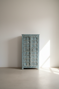 Blue Carved Vintage Door Cabinet