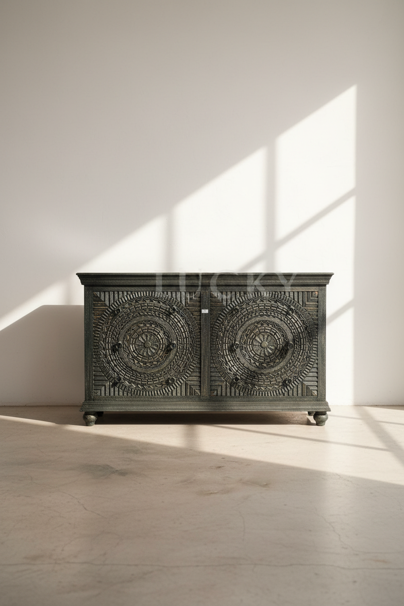 Carved vibrant 6 drawchest