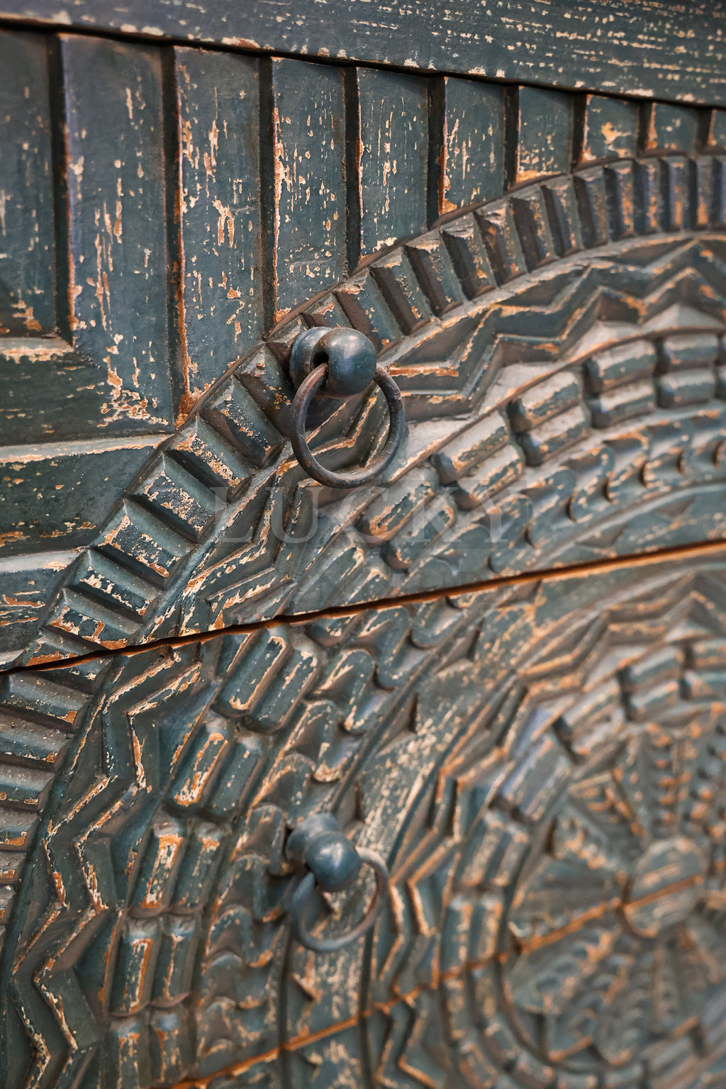 3 draw carved chest of drawers
