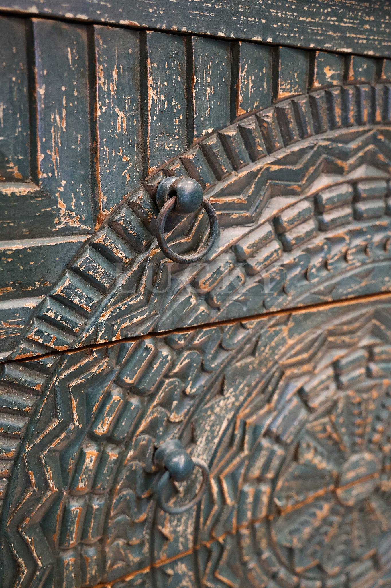 3 draw carved chest of drawers