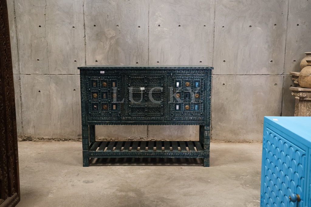 Carved vibrant console/dresser