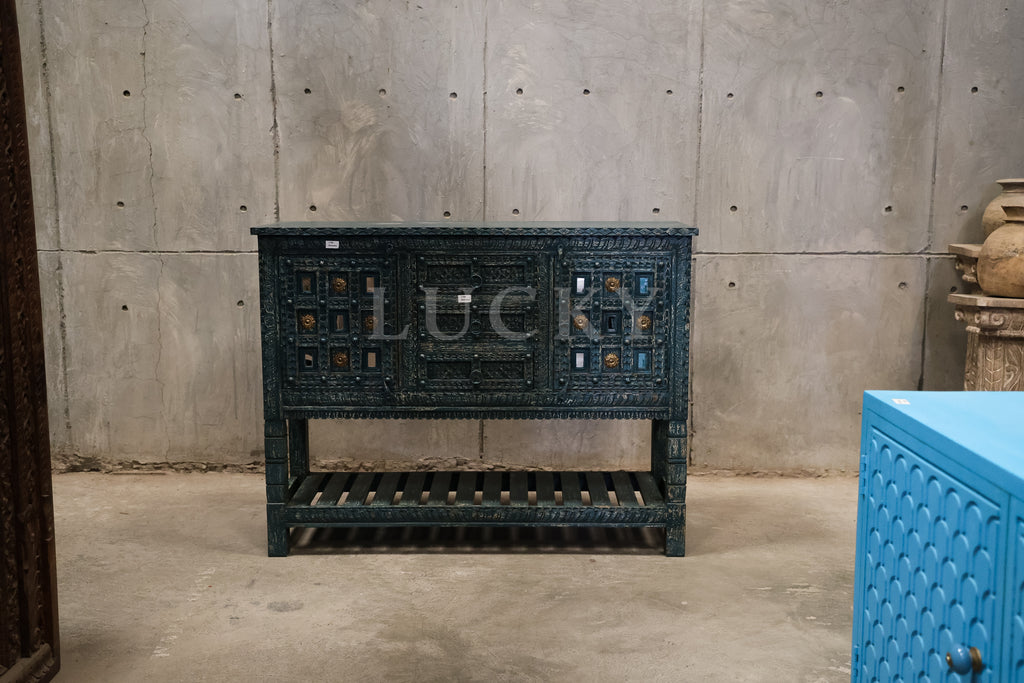 Carved vibrant console/dresser