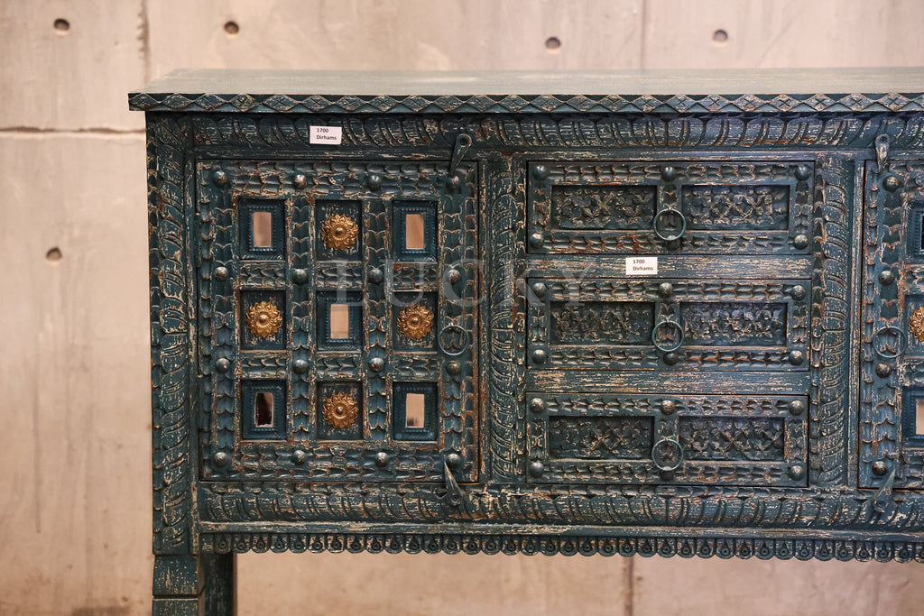 Carved vibrant console/dresser
