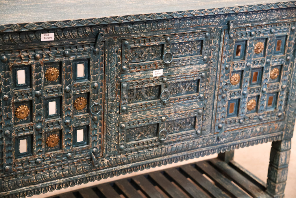 Carved vibrant console/dresser