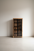 Metal and Mangowood glass cabinet