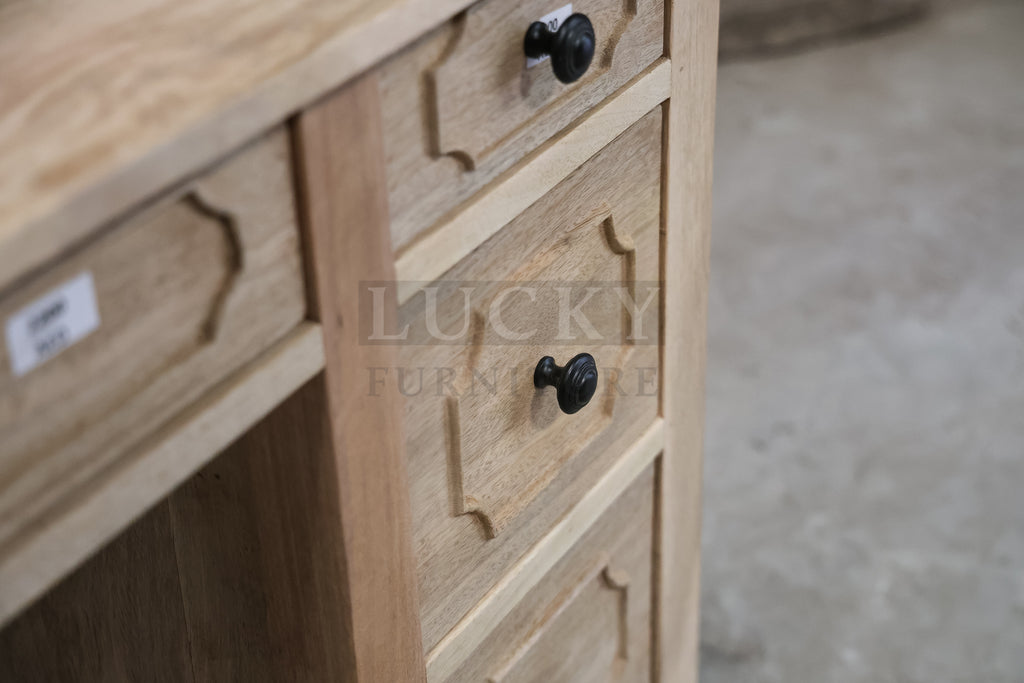 Mango wood desk with storage shelf