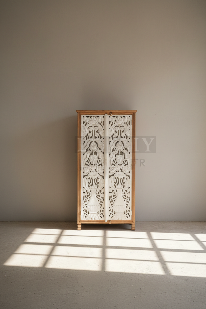 Carved Mango Wood Cabinet