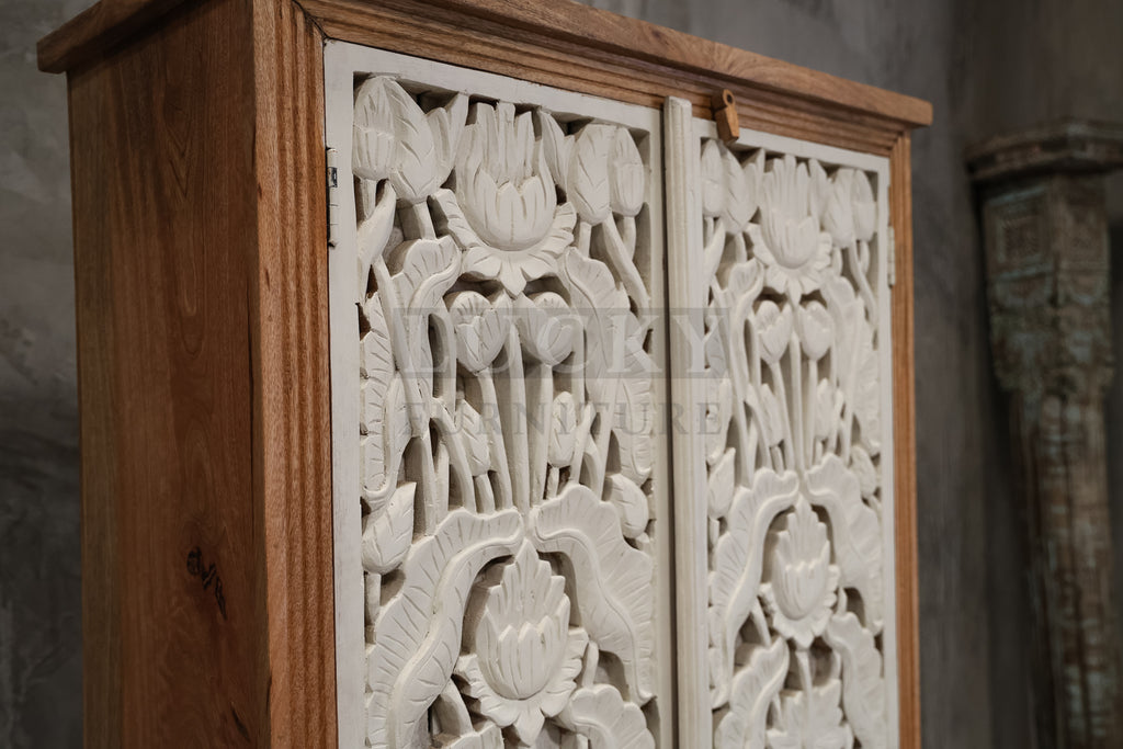 Carved Mango Wood Cabinet