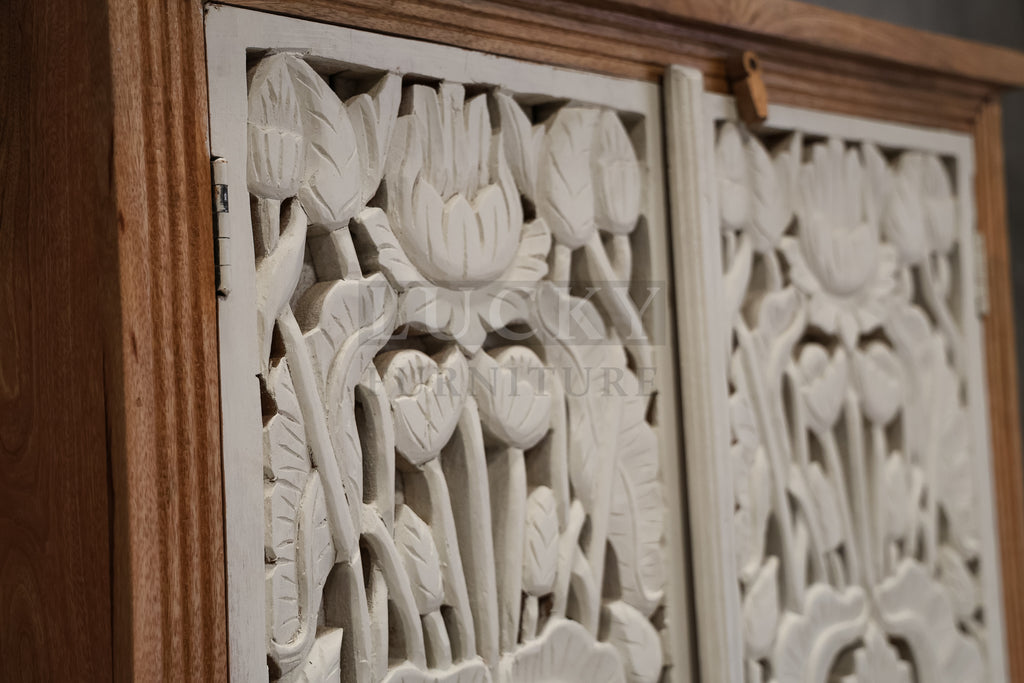Carved Mango Wood Cabinet