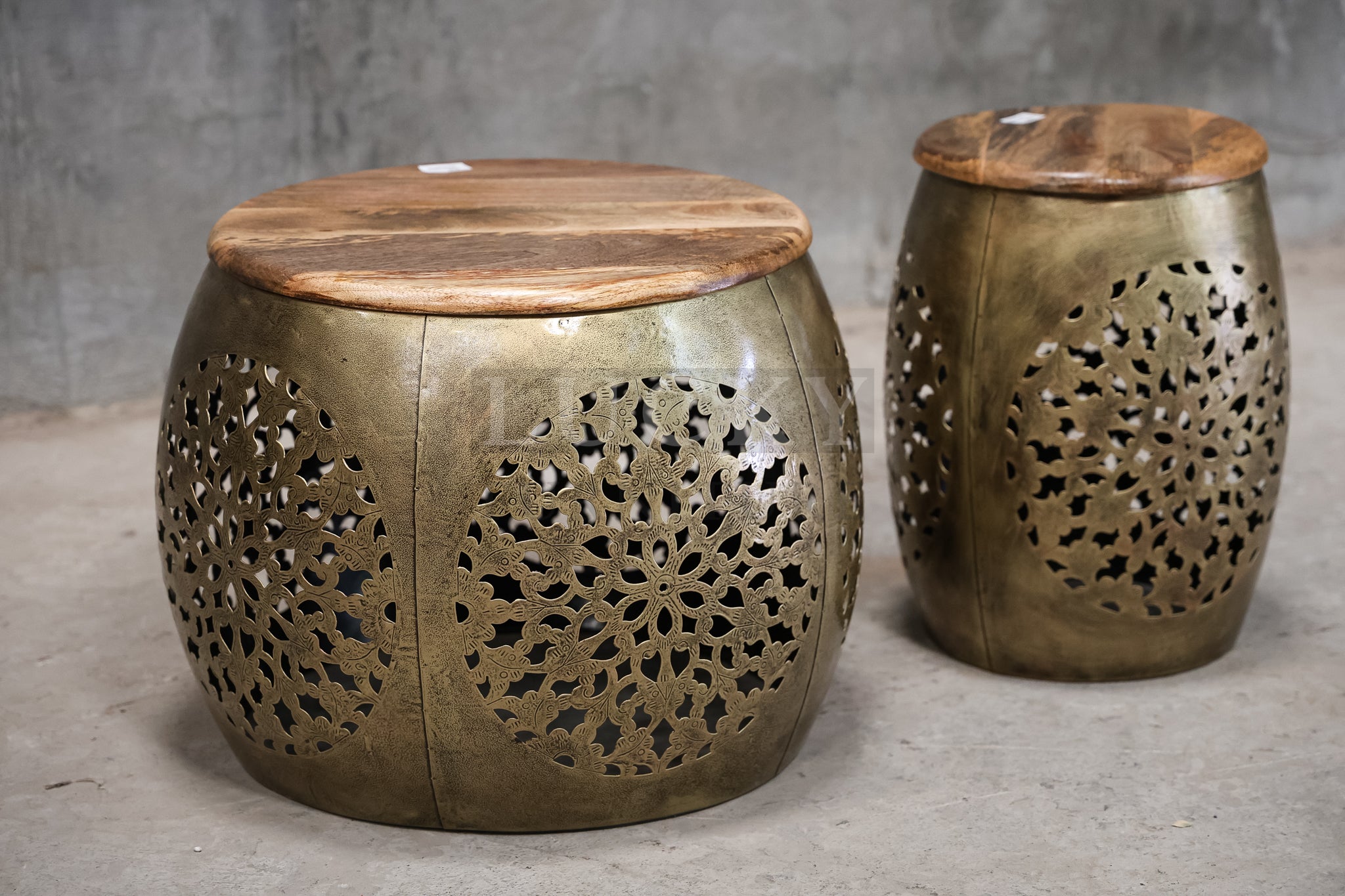 Intricate design brass coffee table