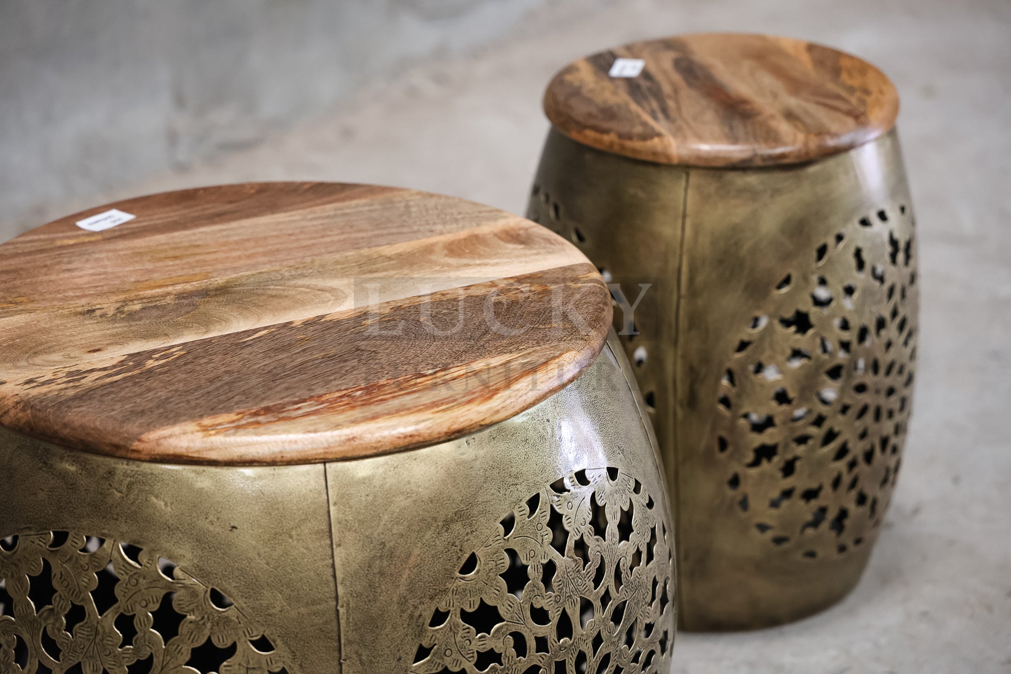 Intricate design brass coffee table