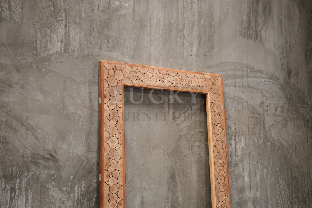 Xylo log pieces acacia mirror frame