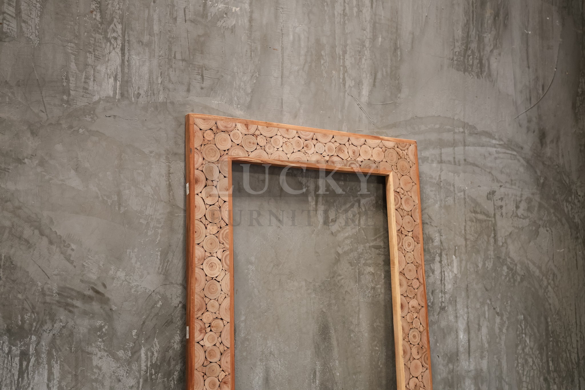 Xylo log pieces acacia mirror frame