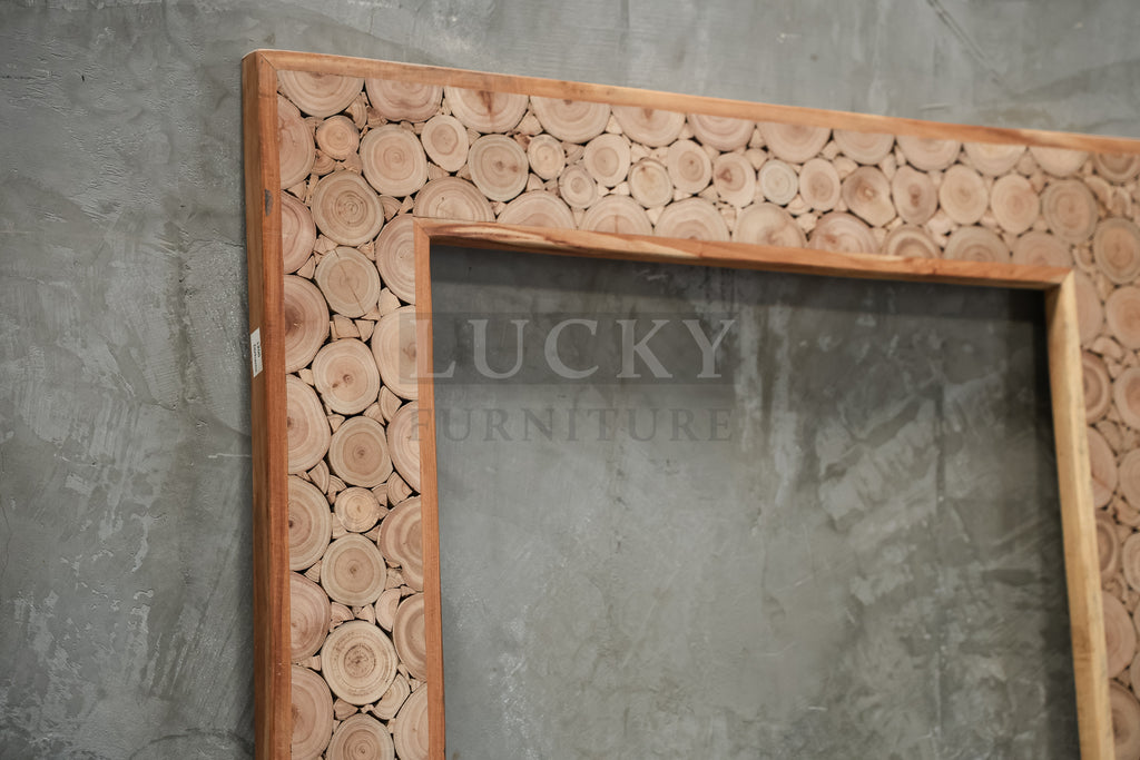 Xylo log pieces acacia mirror frame