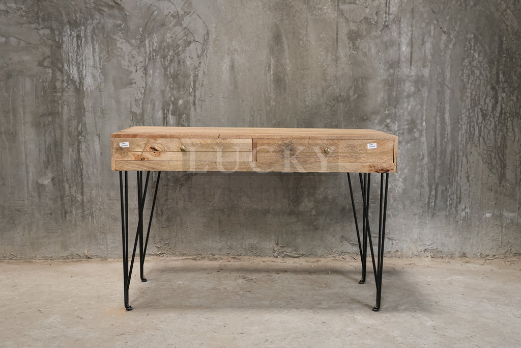 Mango wood desk with 4 drawers