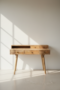 Mango wood desk with 5 drawers