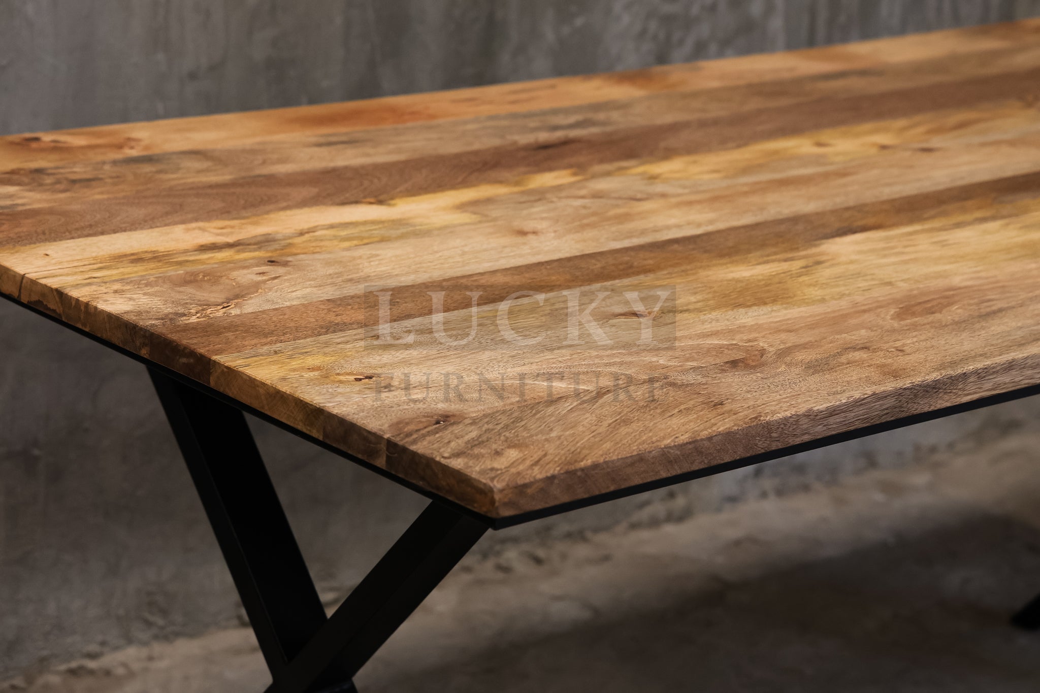 Mango wood X legs table.