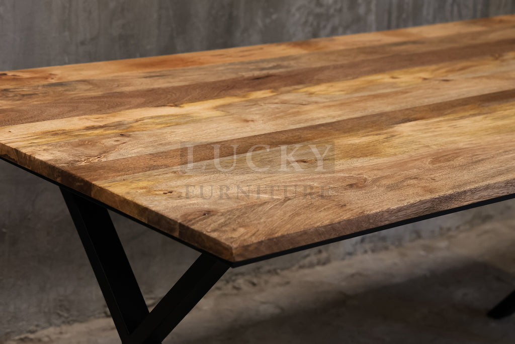 Mango wood X legs table.