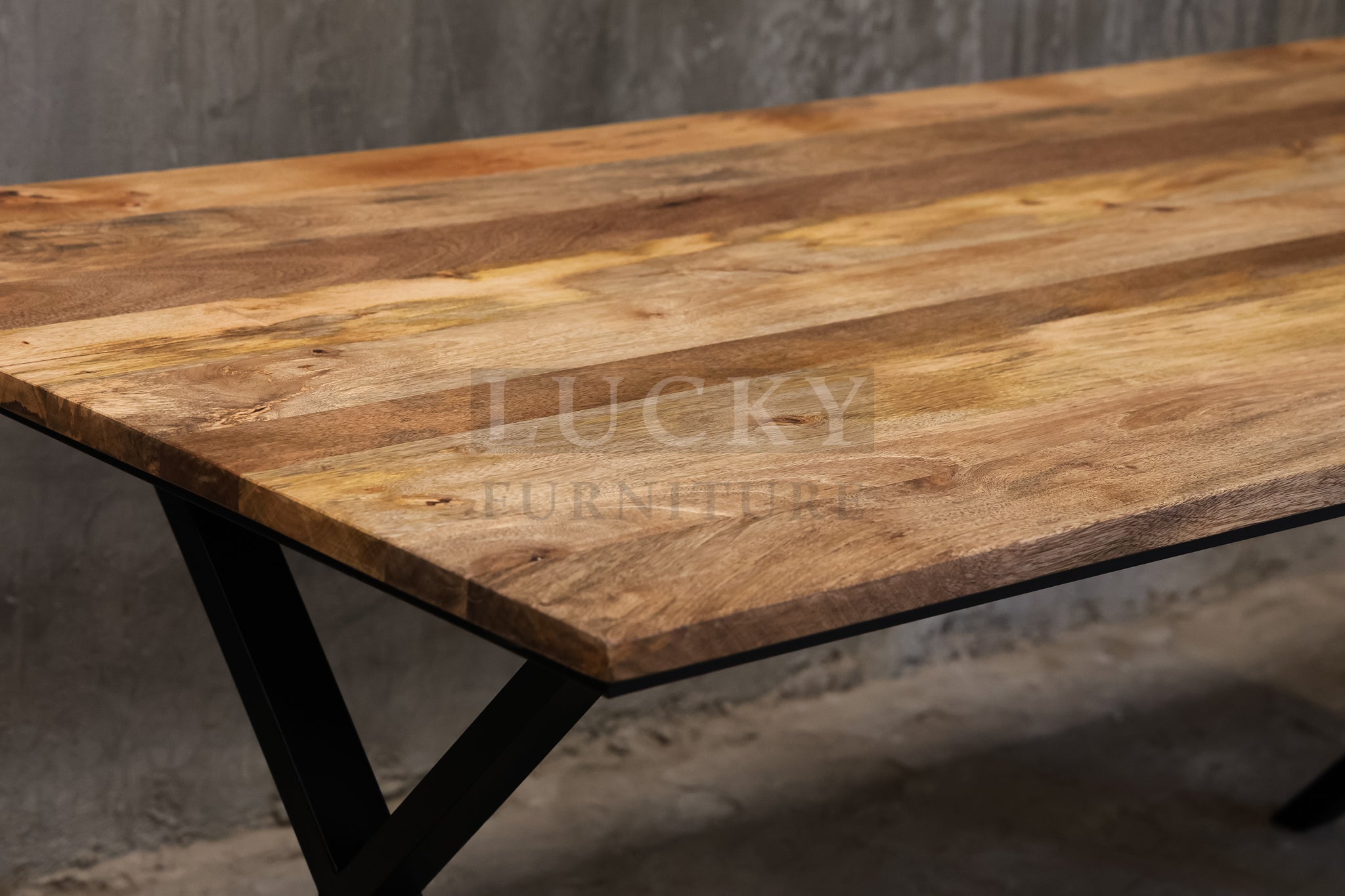 Mango wood X legs table.