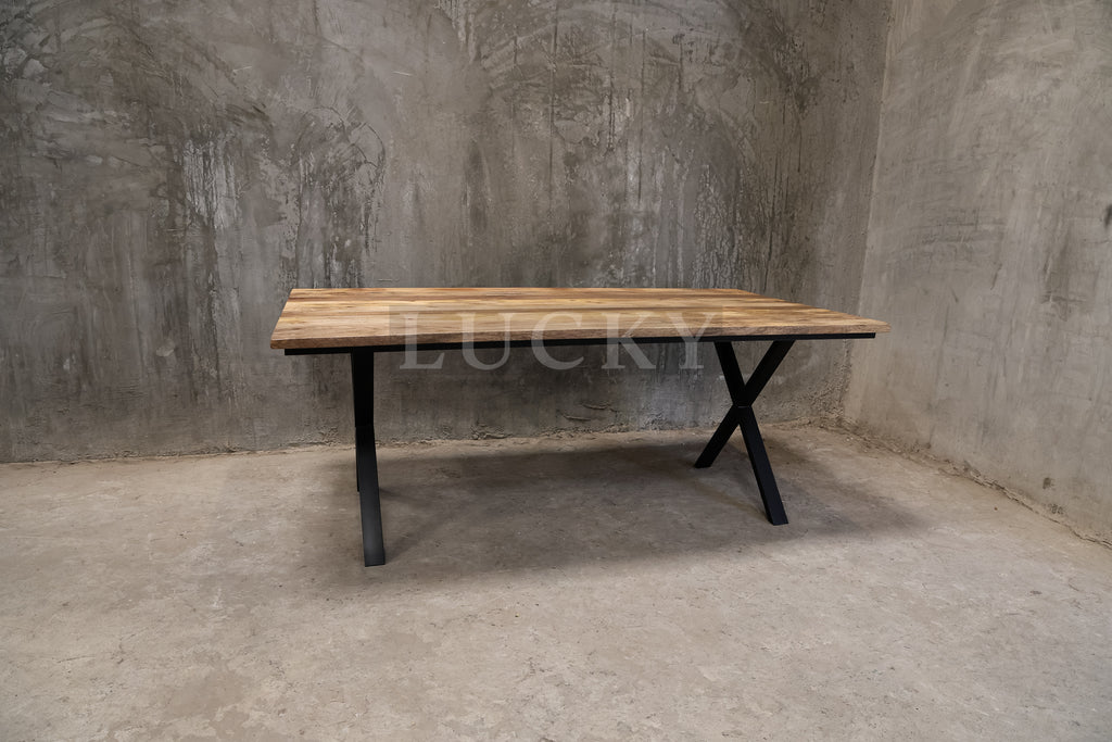 Mango wood X legs table.