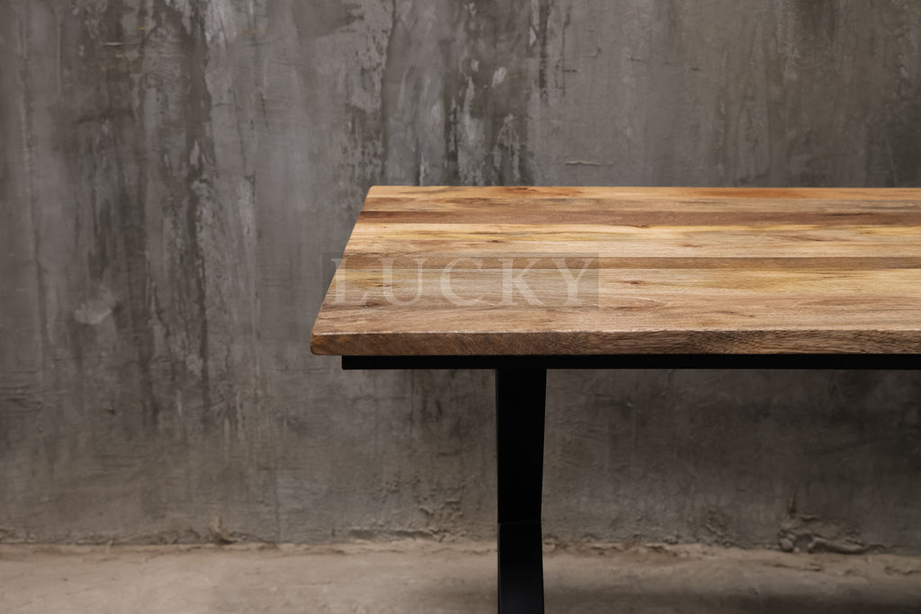 Mango wood X legs table.