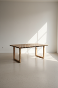 Mango wood U wooden legs table.